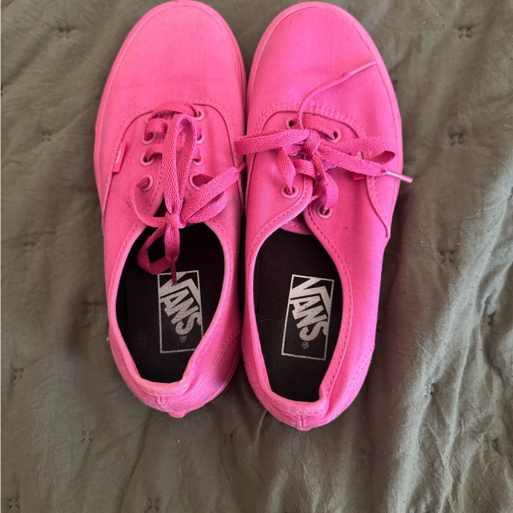 Vans Pink Canvas Sneakers Low-Top Style